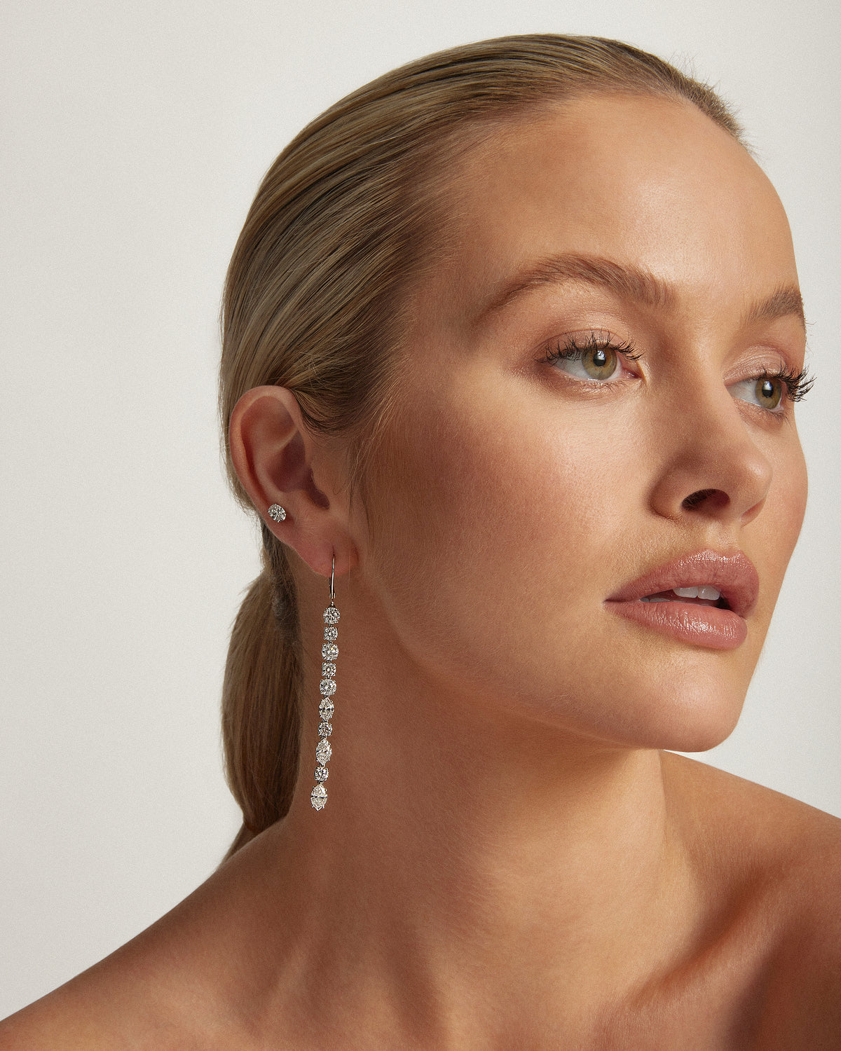 My Love, Oval Diamond Studs, WG
