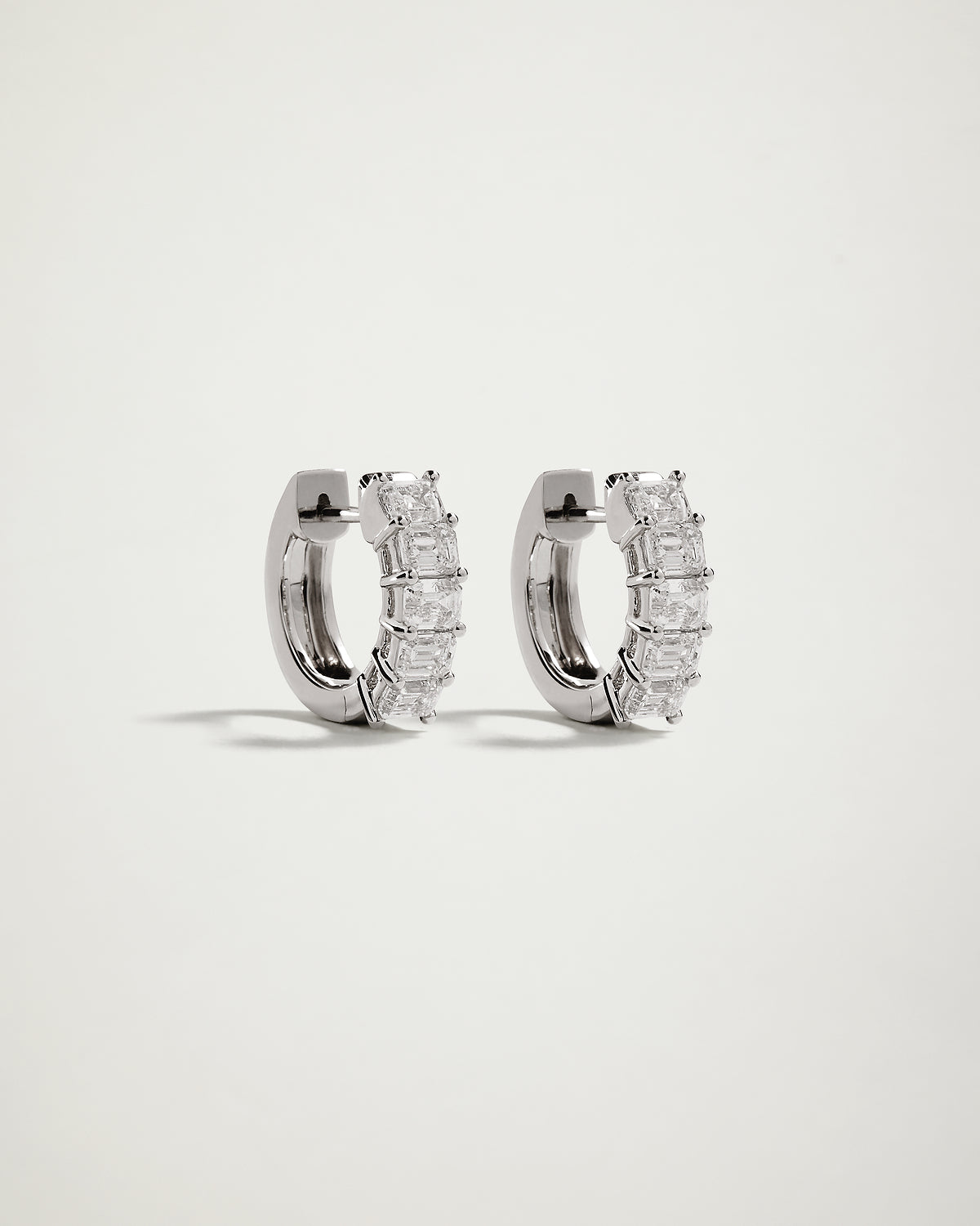 Emerald Diamond Huggie Earrings