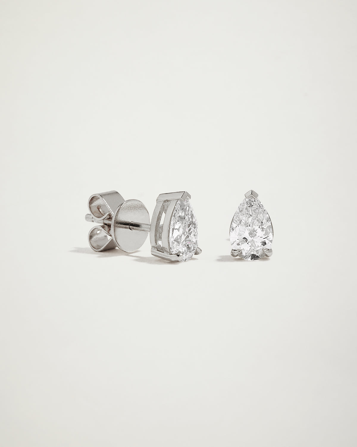 My Love Pear Diamond Studs, 0.50ct WG