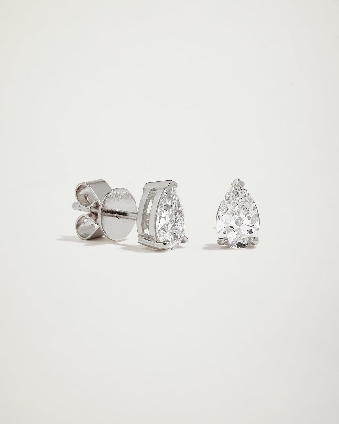 My Love, Pear Diamond Studs, WG
