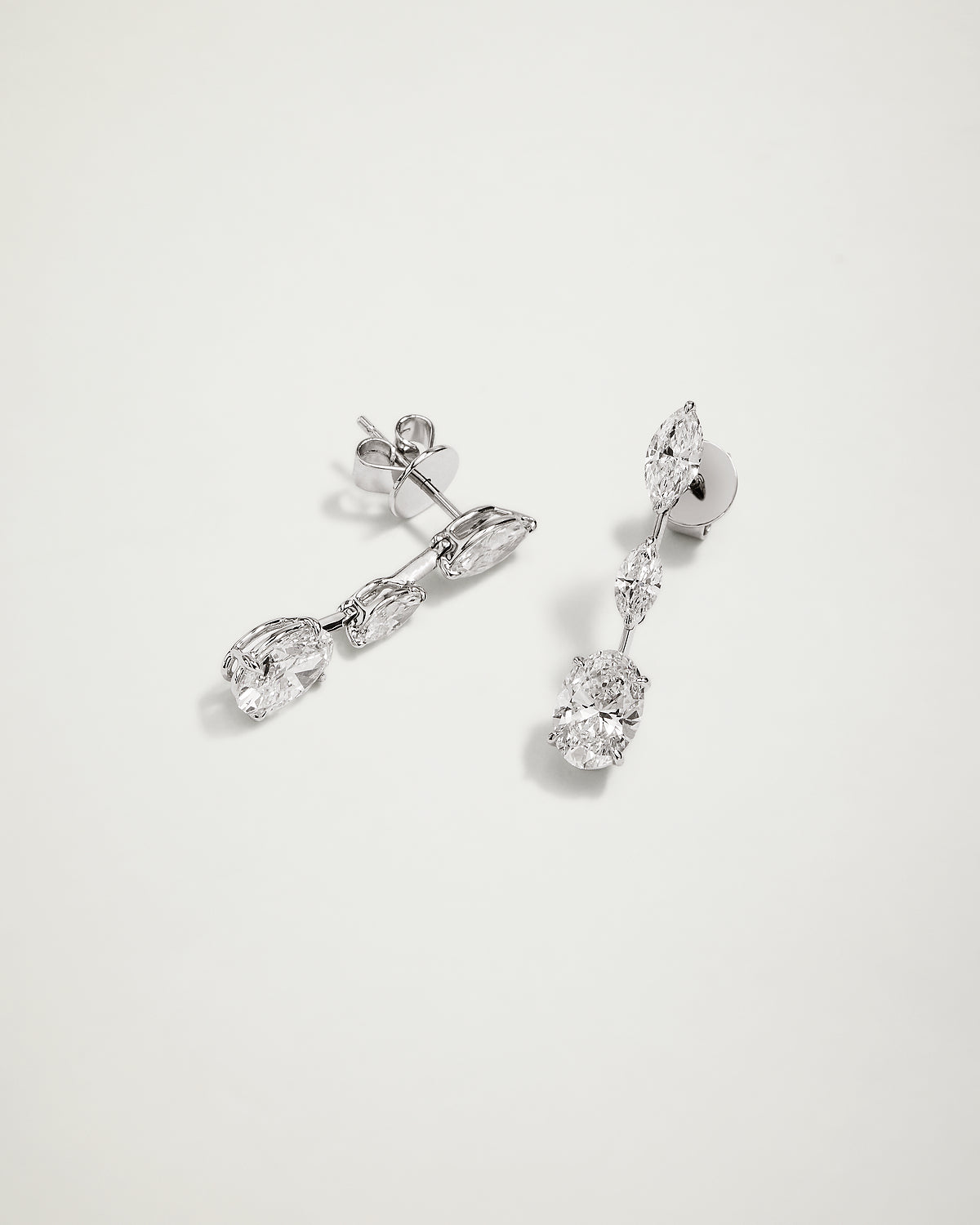 Trilogy Diamond Marquise & Oval Drop Earrings