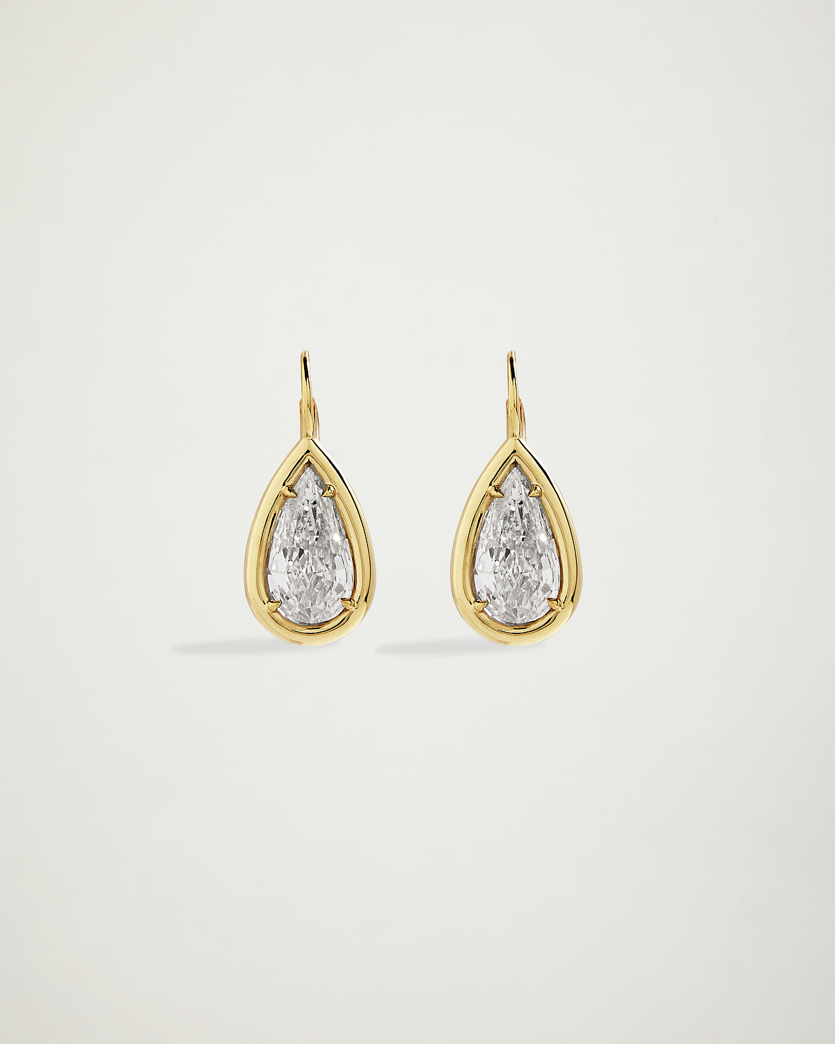 Rahamanov Pear Natural Diamond Hook Earrings