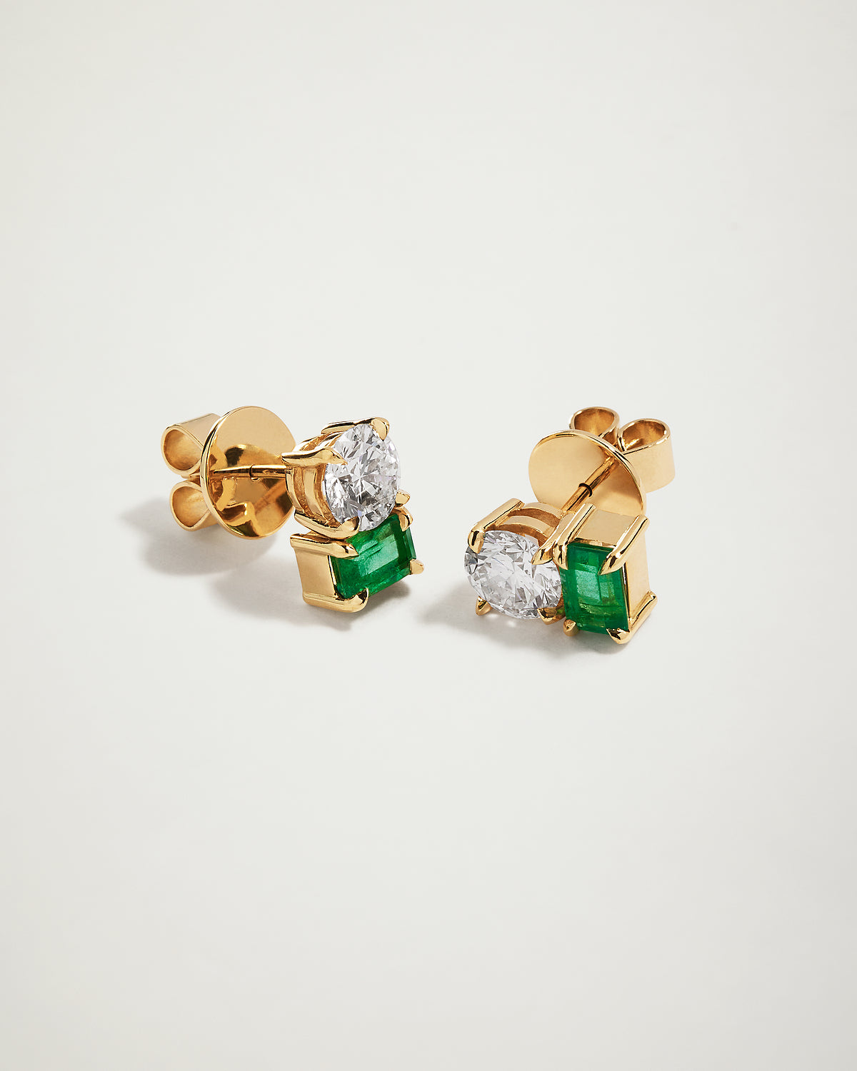 My Love, Toi Et Moi Emerald and Diamond Earrings