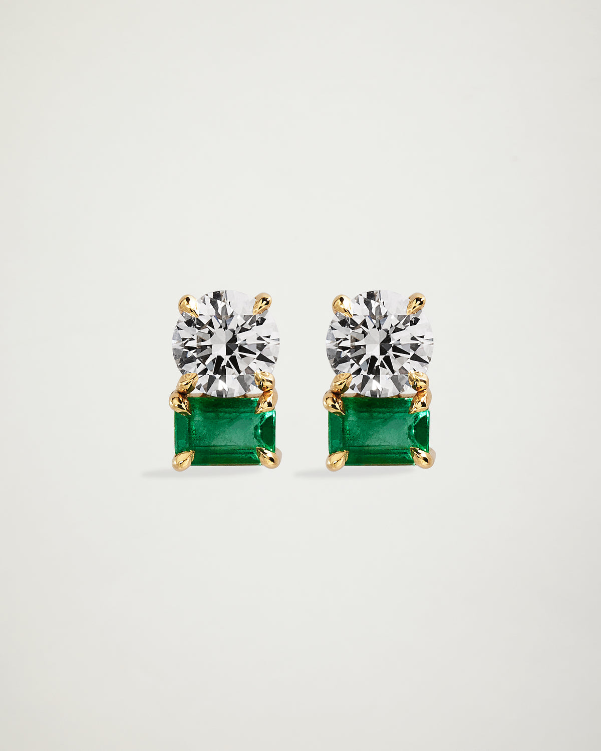 My Love, Toi Et Moi Emerald and Diamond Earrings