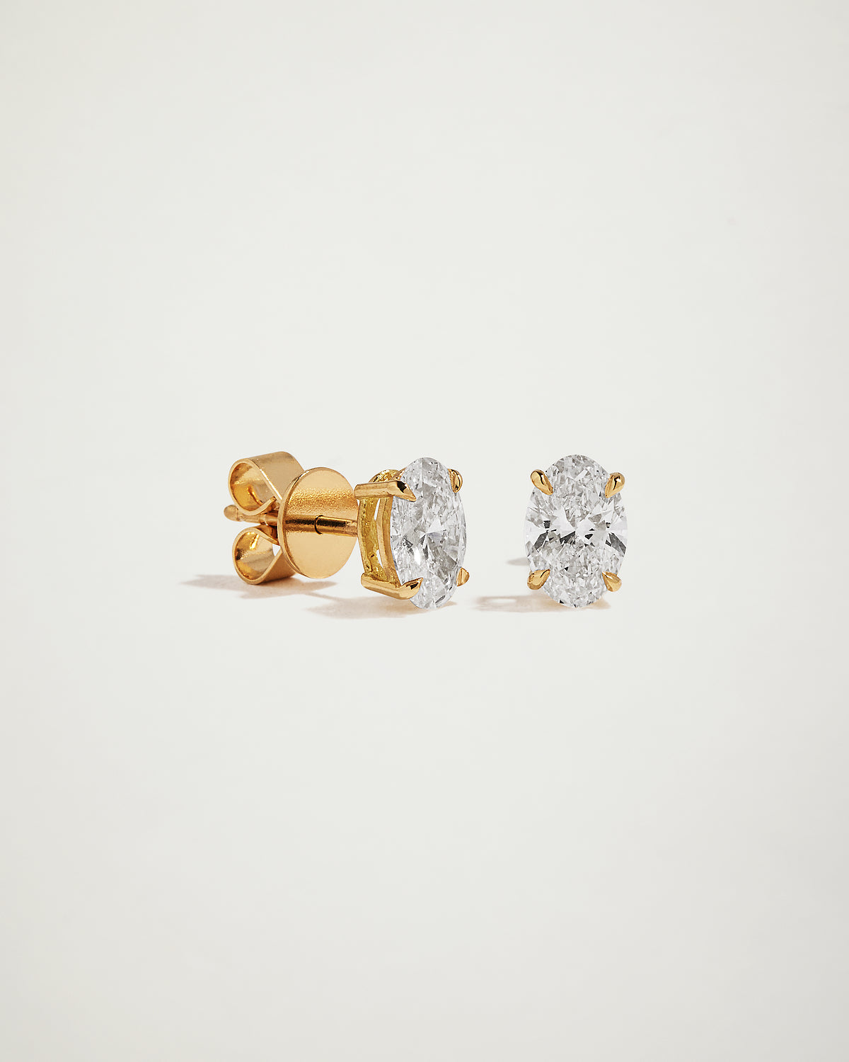 My Love Oval Diamond Studs 0.75ct, YG