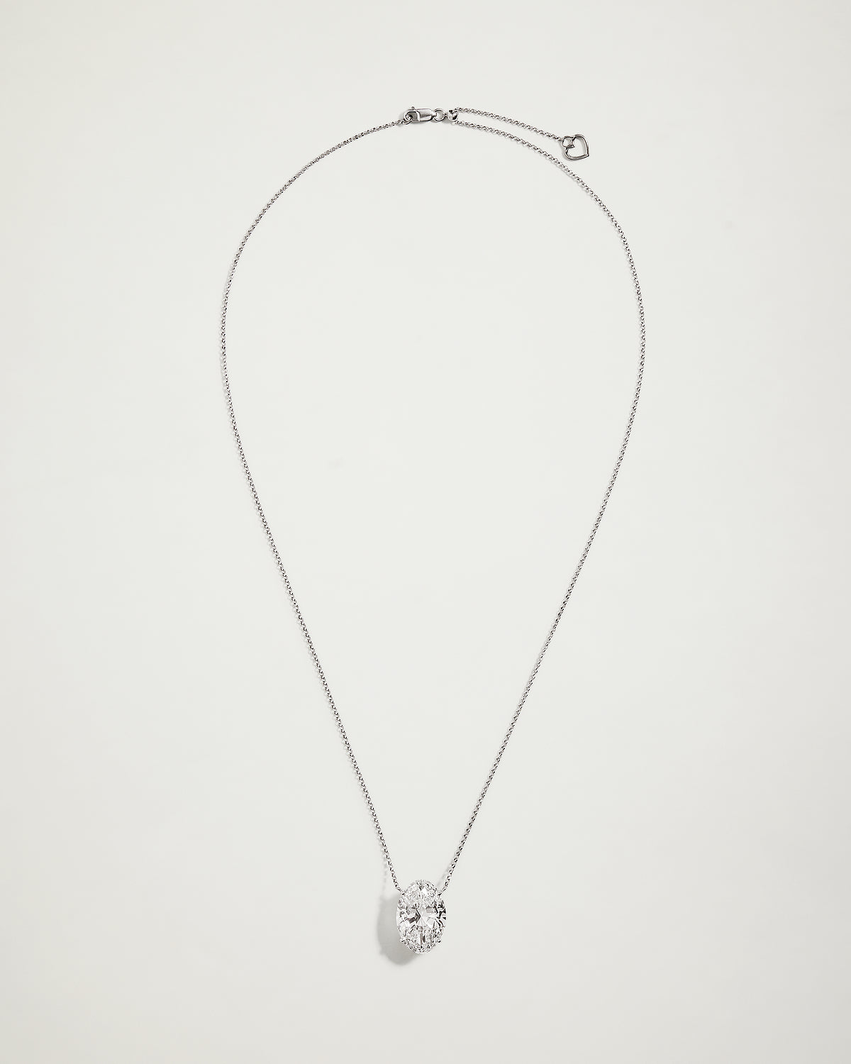 "My Love" Oval Natural Diamond Necklace, 11ct, WG