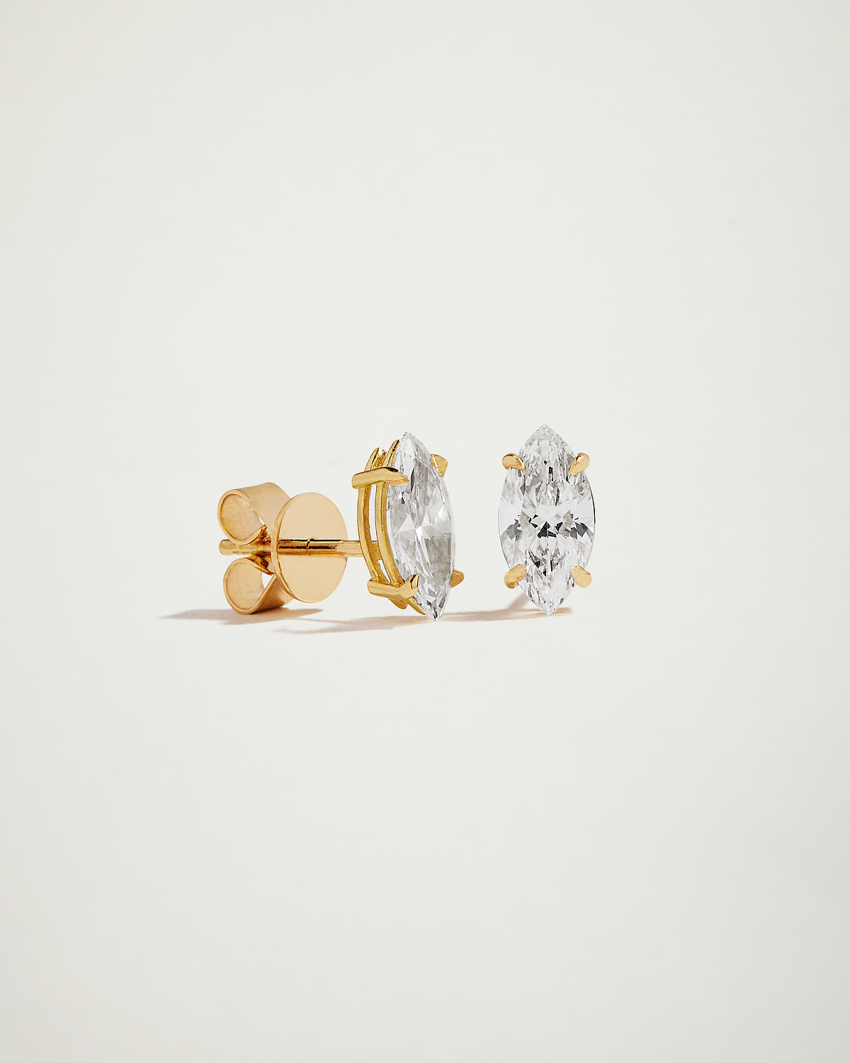 My Love, Marquise Diamond Studs, 1ct YG