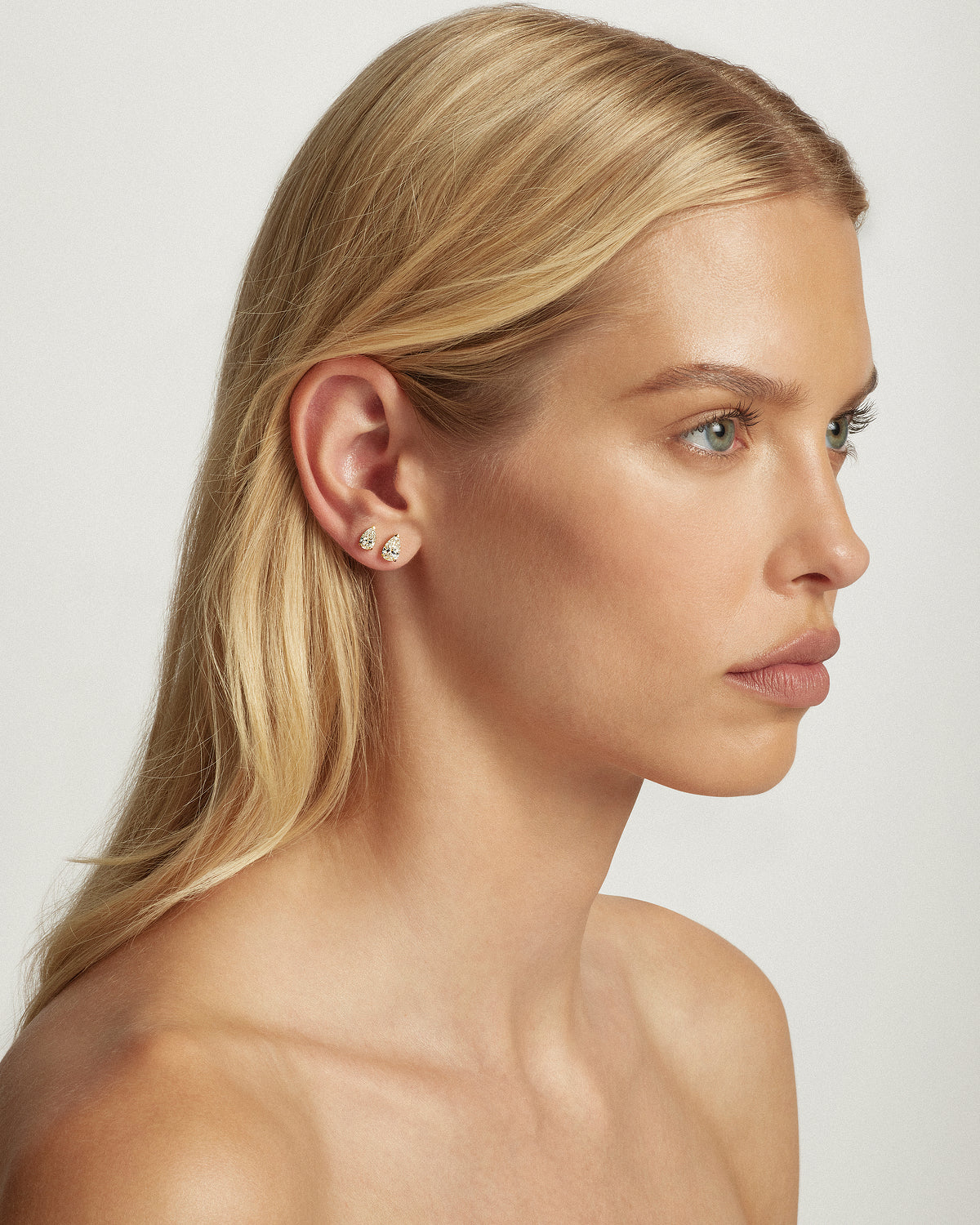 My Love, Pear Diamond Studs, YG