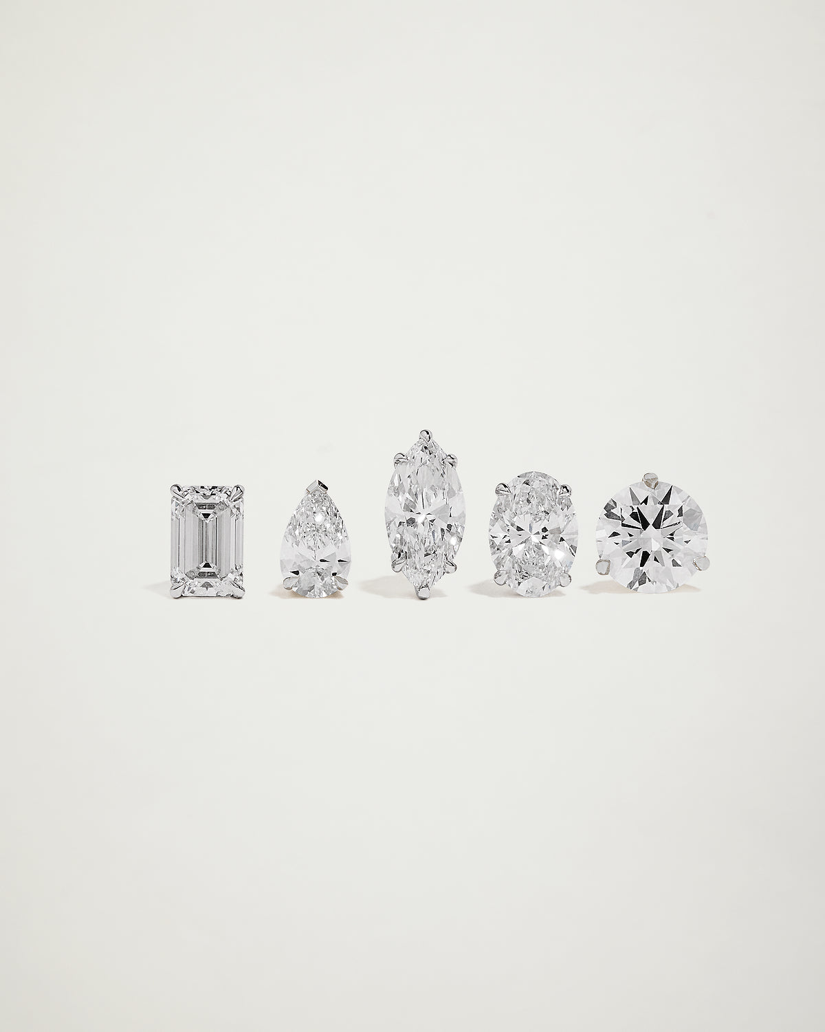 My Love, Emerald Diamond Studs, WG