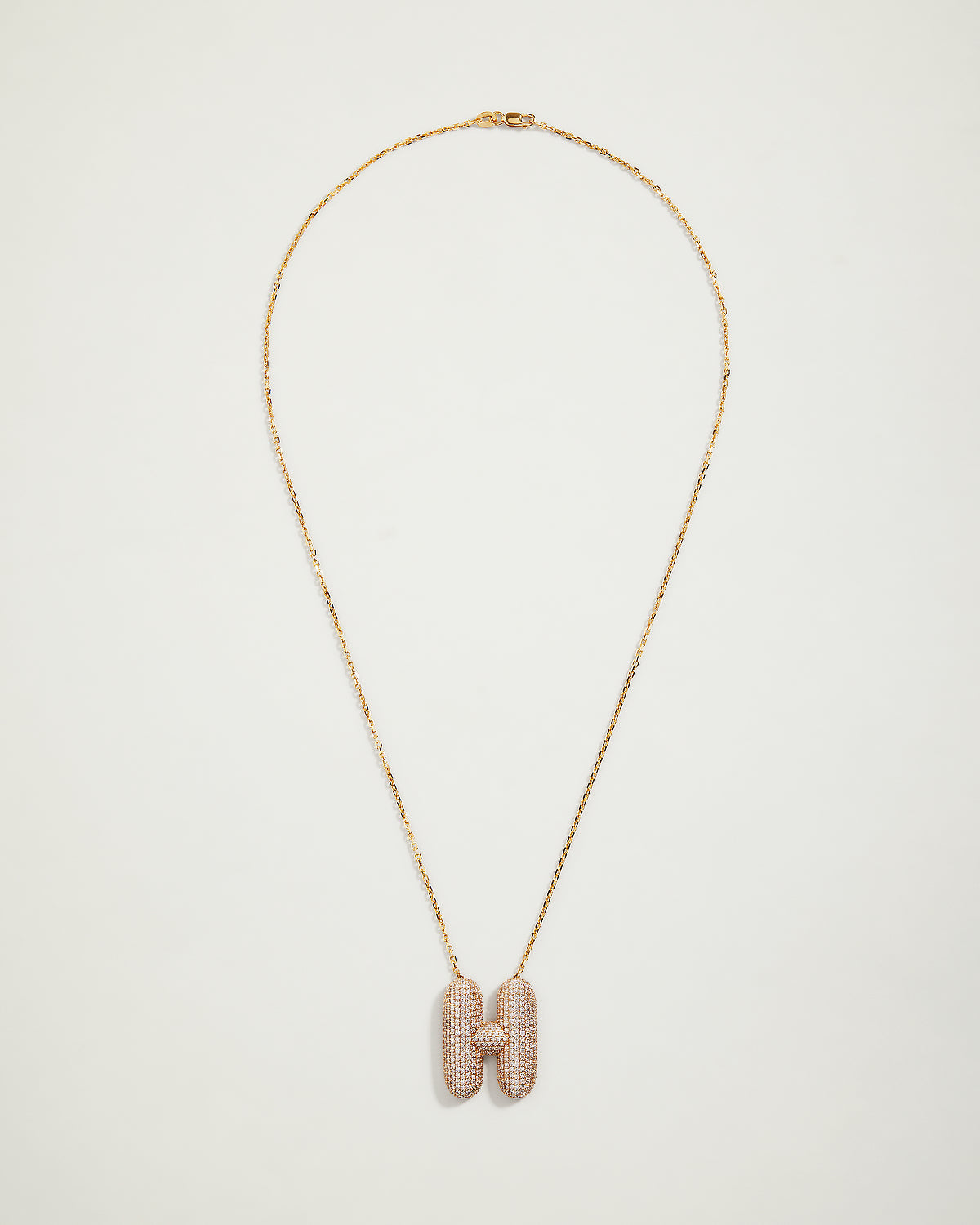 Ben’s Diamond Encrusted Bubble Letter Necklace, YG
