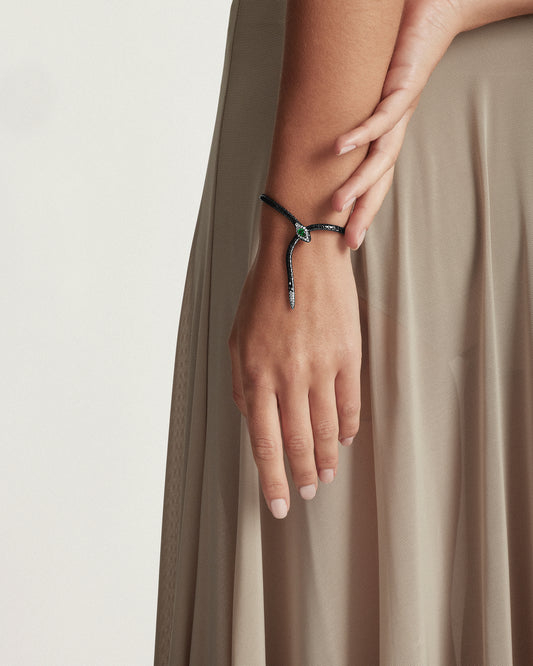 Snake Tsavorite & Diamond Petite Bracelet