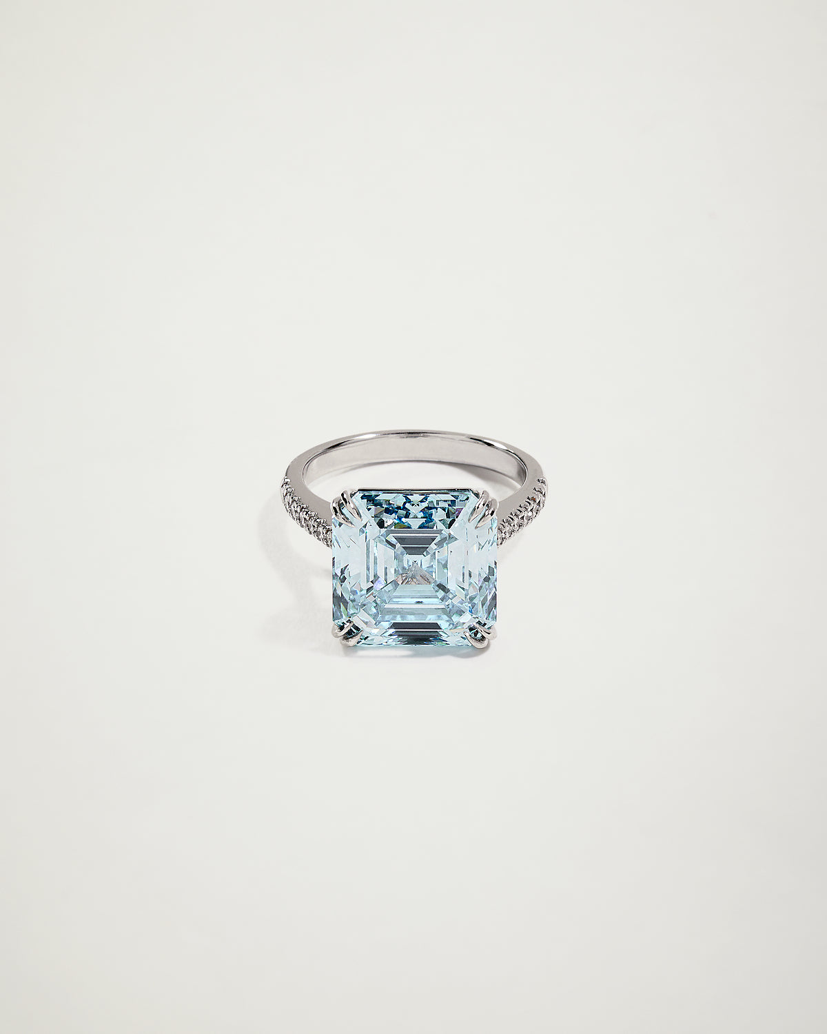 Blue Asscher Ring