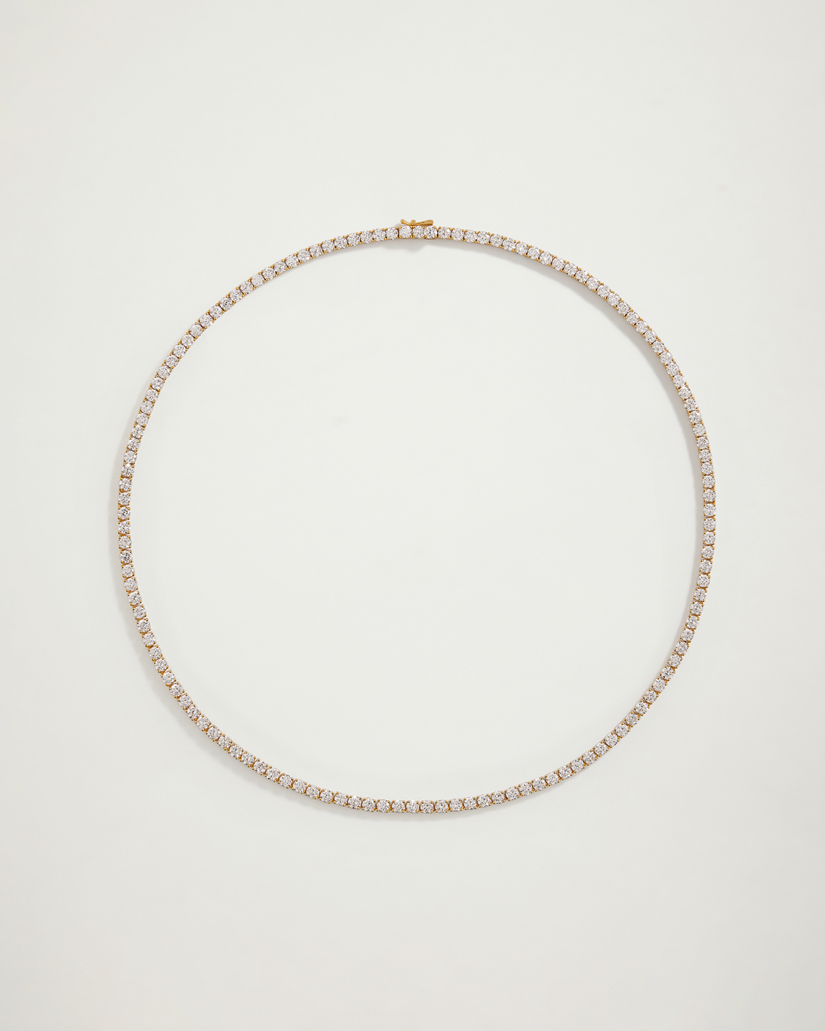 Kelly Natural Diamond Tennis Necklace 13.41ct, YG