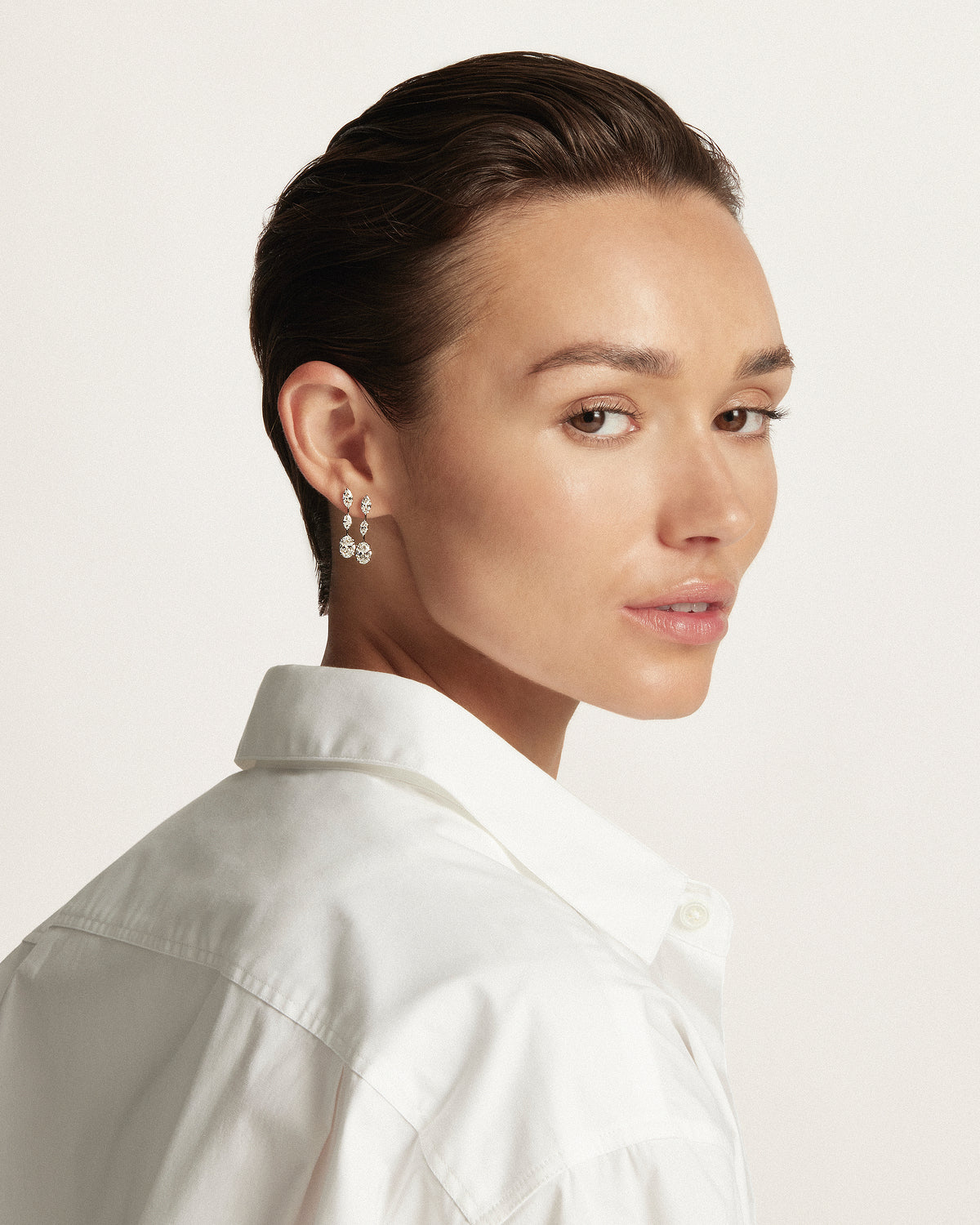 Trilogy Diamond Marquise & Oval Drop Earrings