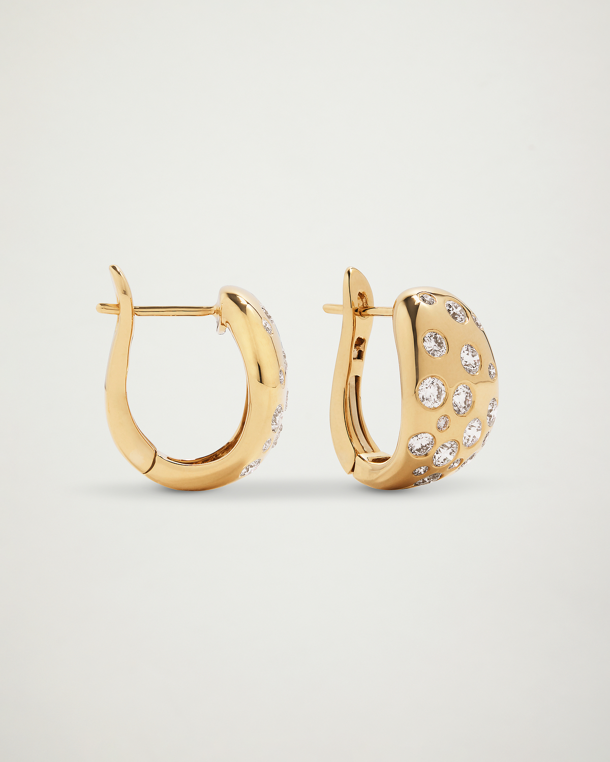 Snowflake Tear Drop Diamond Earrings, YG